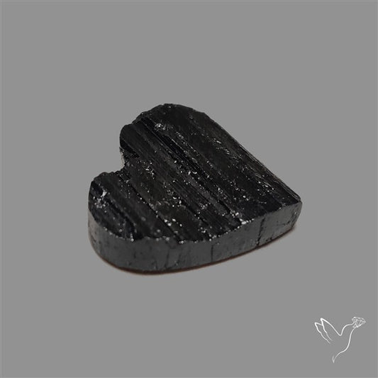Raw Face Black Tourmaline Heart
