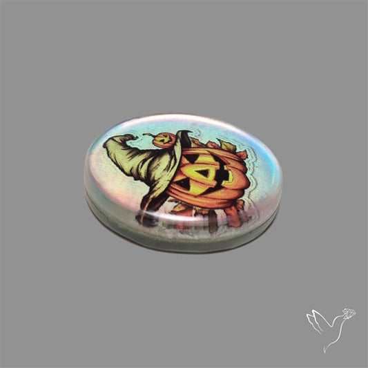 Halloween Picture Inlay Doublet Cabochon