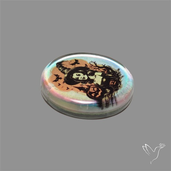 Halloween Picture Inlay Doublet Cabochon