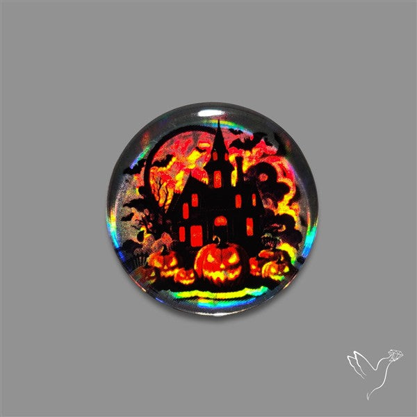 Halloween Picture Inlay Doublet Cabochon