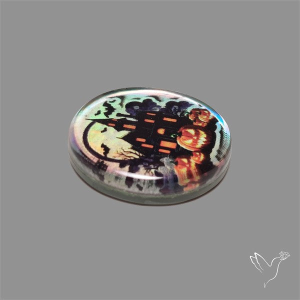 Halloween Picture Inlay Doublet Cabochon