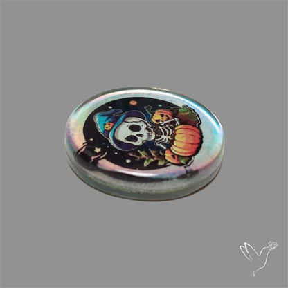 Halloween Picture Inlay Doublet Cabochon