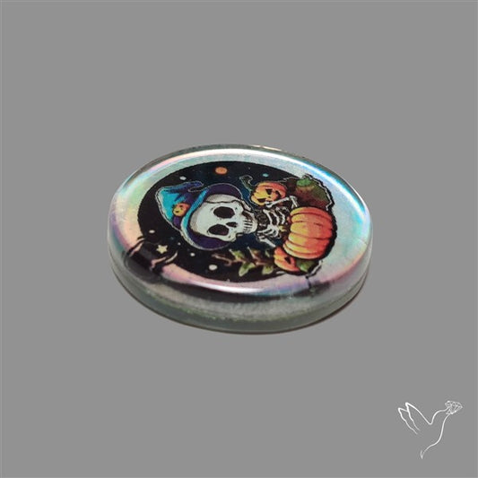 Halloween Picture Inlay Doublet Cabochon