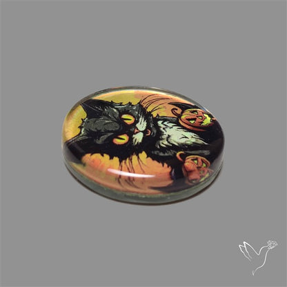 Halloween Picture Inlay Doublet Cabochon