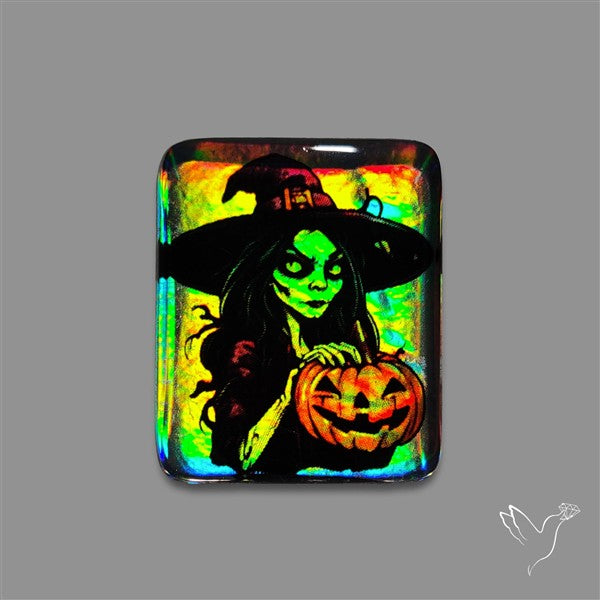 Halloween Picture Inlay Doublet Cabochon