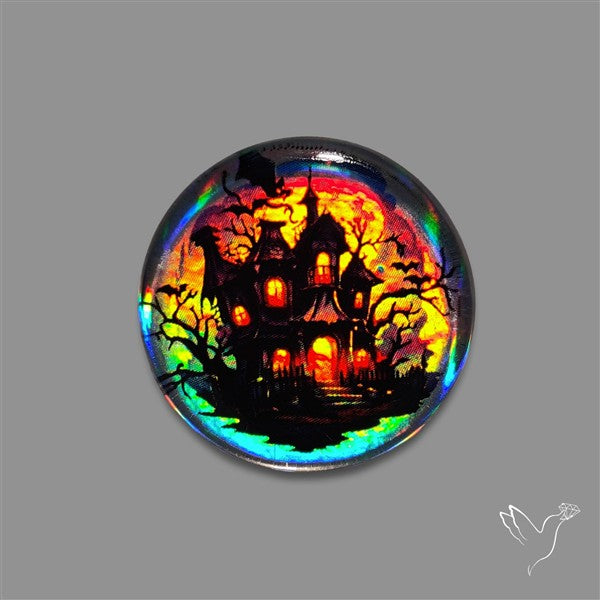 Halloween Picture Inlay Doublet Cabochon