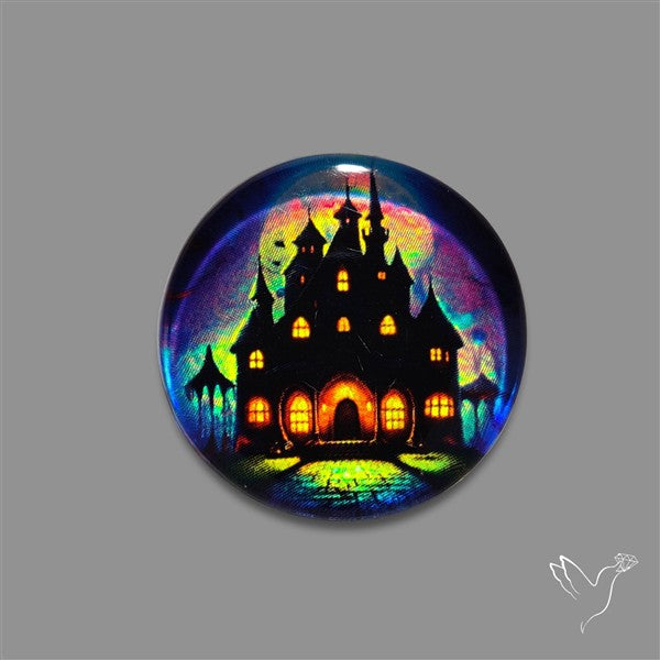 Halloween Picture Inlay Doublet Cabochon