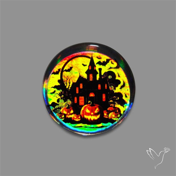 Halloween Picture Inlay Doublet Cabochon