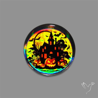 Halloween Picture Inlay Doublet Cabochon