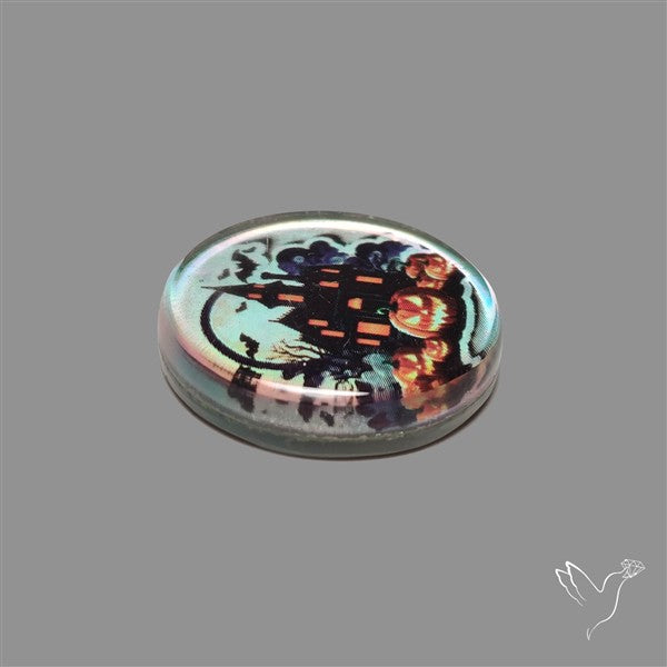 Halloween Picture Inlay Doublet Cabochon