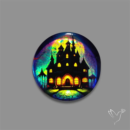 Halloween Picture Inlay Doublet Cabochon