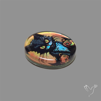 Halloween Picture Inlay Doublet Cabochon