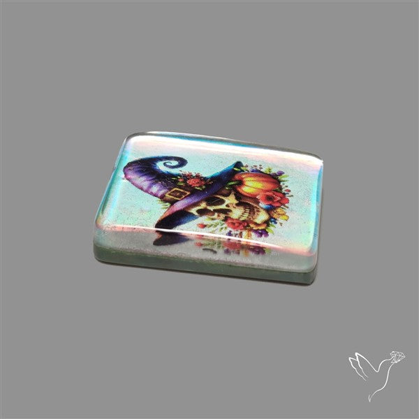 Halloween Picture Inlay Doublet Cabochon