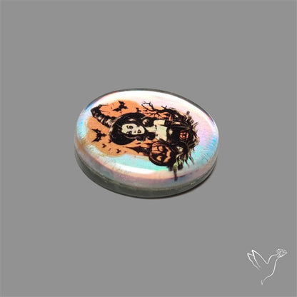 Halloween Picture Inlay Doublet Cabochon