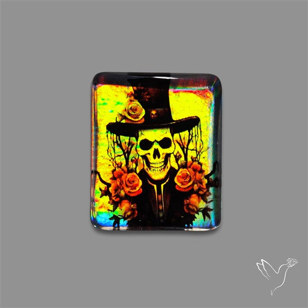Halloween Picture Inlay Doublet Cabochon