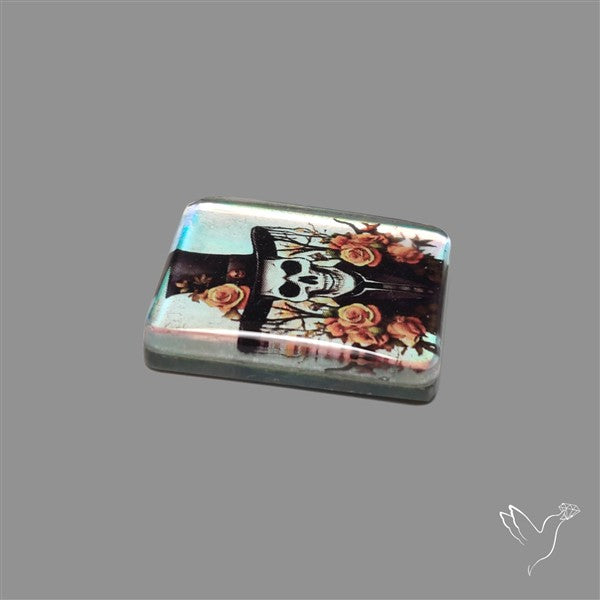 Halloween Picture Inlay Doublet Cabochon