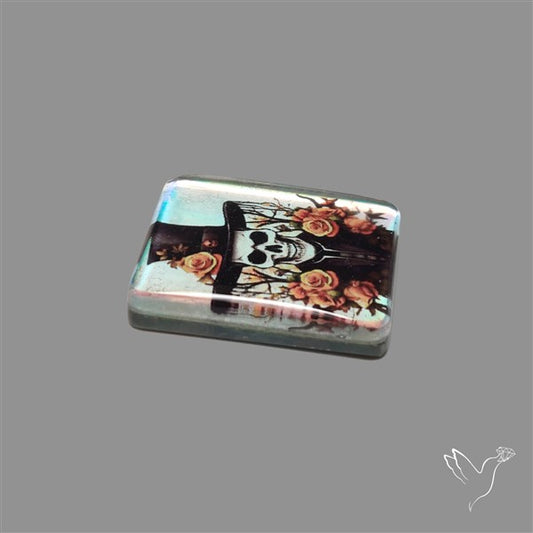 Halloween Picture Inlay Doublet Cabochon