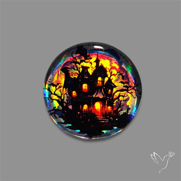 Halloween Picture Inlay Doublet Cabochon