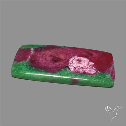 Ruby In Zoisite Large Cabochon with Rare Flashy Ruby