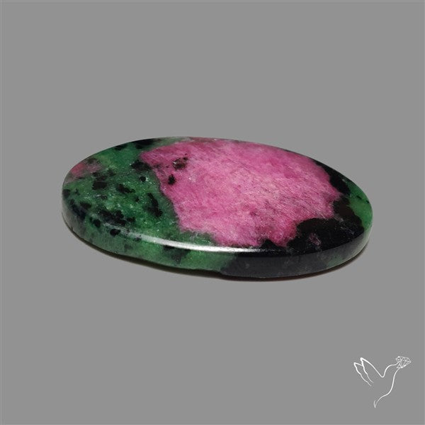 Ruby In Zoisite Large Cabochon with Rare Flashy Ruby