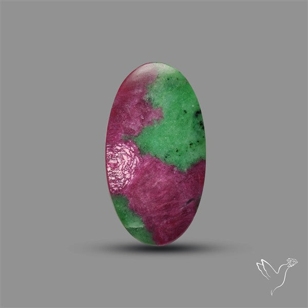 Ruby In Zoisite Large Cabochon with Rare Flashy Ruby