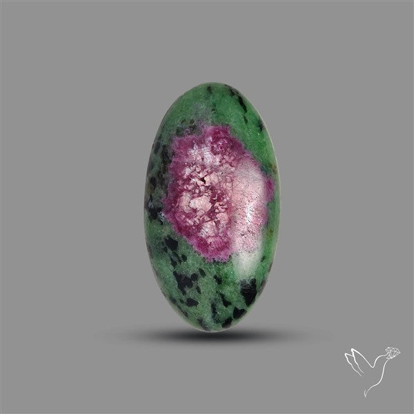 Ruby In Zoisite Large Cabochon with Rare Flashy Ruby