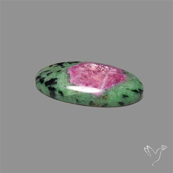 Ruby In Zoisite Large Cabochon with Rare Flashy Ruby