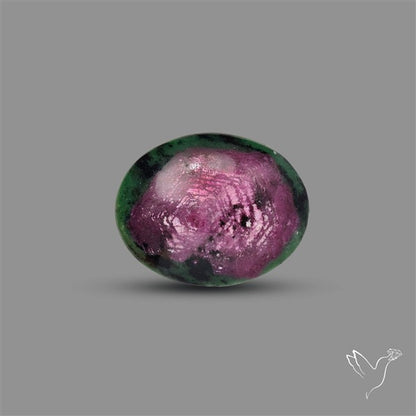 Ruby In Zoisite Large Cabochon with Rare Flashy Ruby