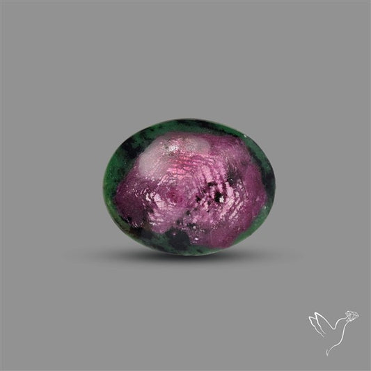 Ruby In Zoisite Large Cabochon with Rare Flashy Ruby