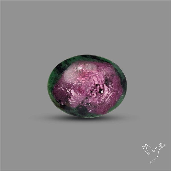 Ruby In Zoisite Large Cabochon with Rare Flashy Ruby