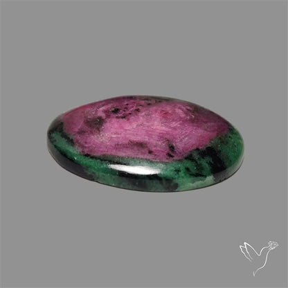 Ruby In Zoisite Large Cabochon with Rare Flashy Ruby