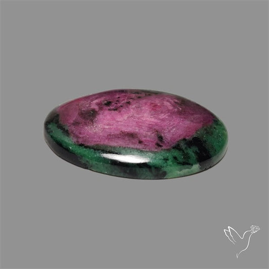 Ruby In Zoisite Large Cabochon with Rare Flashy Ruby