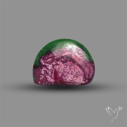 Ruby In Zoisite Cabochon with Rare Flashy Ruby