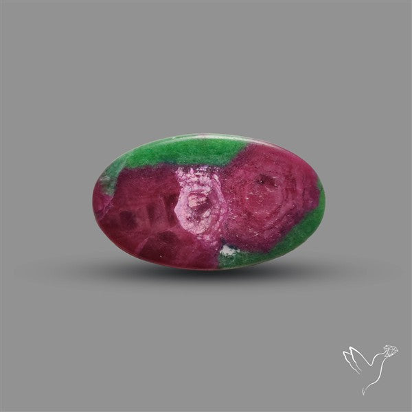 Ruby In Zoisite Large Cabochon with Rare Flashy Ruby