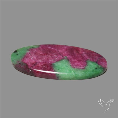 Ruby In Zoisite Large Cabochon with Rare Flashy Ruby