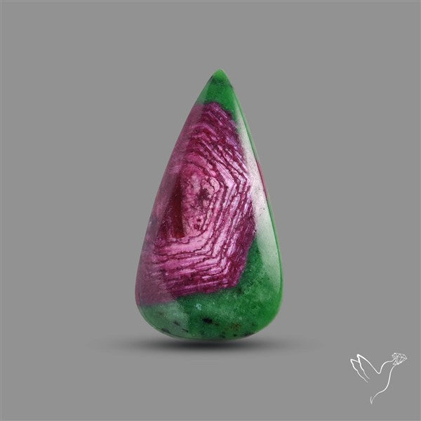 Ruby In Zoisite Large Cabochon with Rare Flashy Ruby