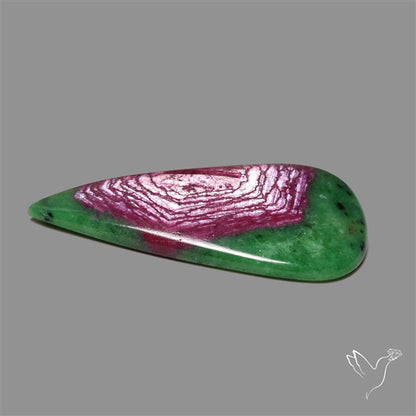 Ruby In Zoisite Large Cabochon with Rare Flashy Ruby