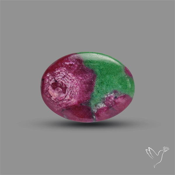 Ruby In Zoisite Large Cabochon with Rare Flashy Ruby