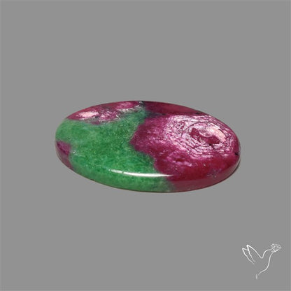 Ruby In Zoisite Large Cabochon with Rare Flashy Ruby