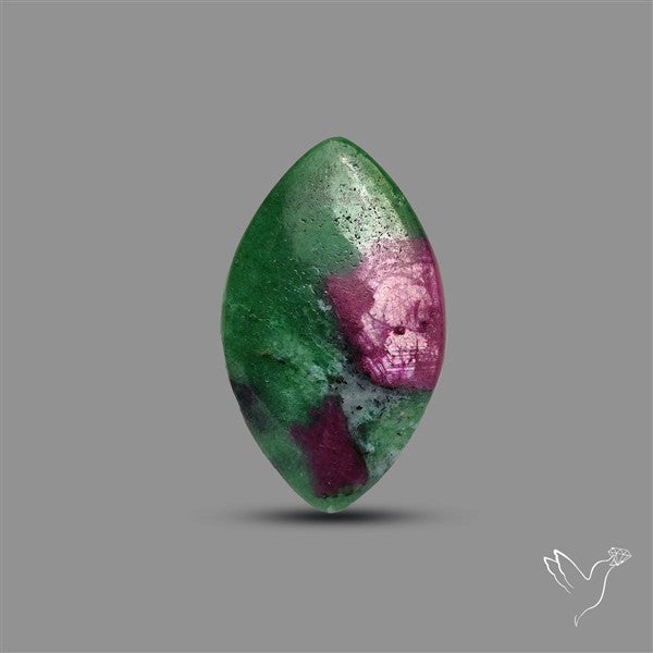 Ruby In Zoisite Large Cabochon with Rare Flashy Ruby