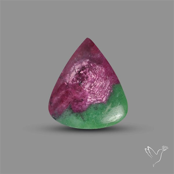 Ruby In Zoisite Large Cabochon with Rare Flashy Ruby