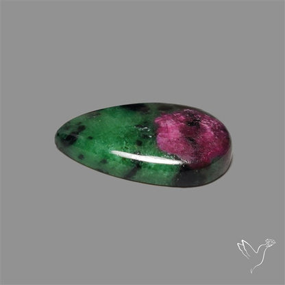 Ruby In Zoisite Large Cabochon with Rare Flashy Ruby