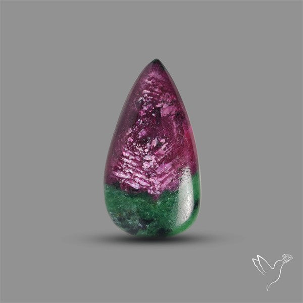 Ruby In Zoisite Large Cabochon with Rare Flashy Ruby