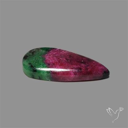 Ruby In Zoisite Large Cabochon with Rare Flashy Ruby