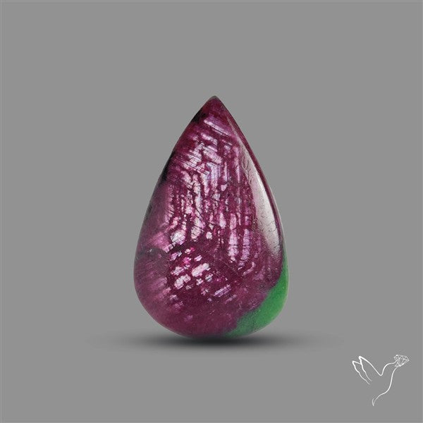 Ruby In Zoisite Cabochon with Rare Flashy Ruby