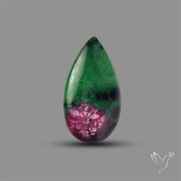 Ruby In Zoisite Cabochon with Rare Flashy Ruby