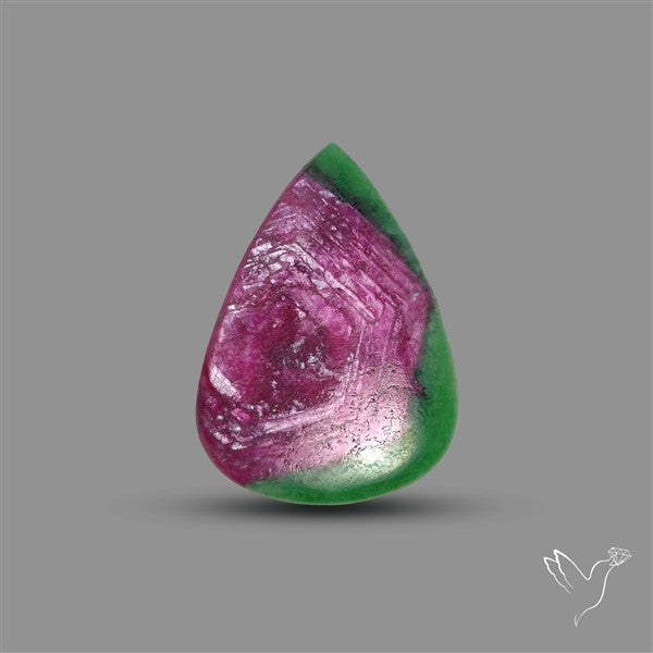 Ruby In Zoisite Large Cabochon with Rare Flashy Ruby