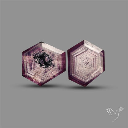 Trapiche Ruby Portrait Cut Flashy Natural Ruby Pair