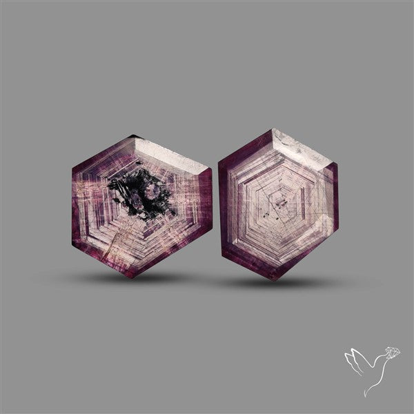 Trapiche Ruby Portrait Cut Flashy Natural Ruby Pair