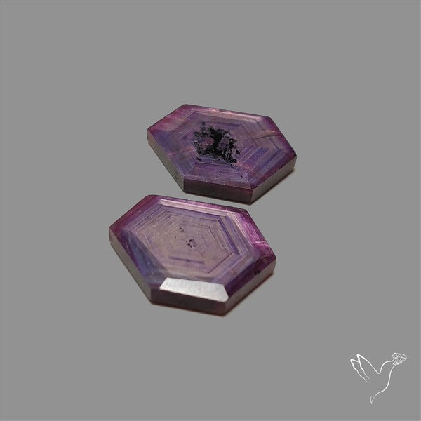 Trapiche Ruby Portrait Cut Flashy Natural Ruby Pair